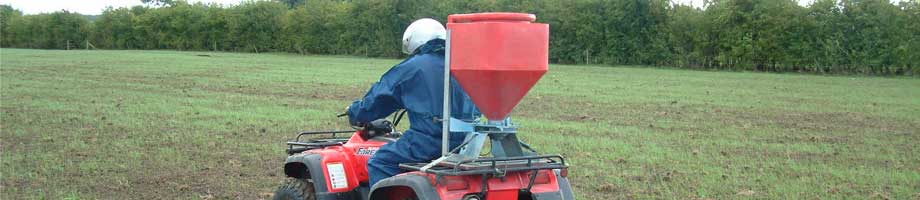 Slug Pellet Application - Quad Bike and Applicator